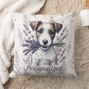 Lavender Terrier Love Cushion