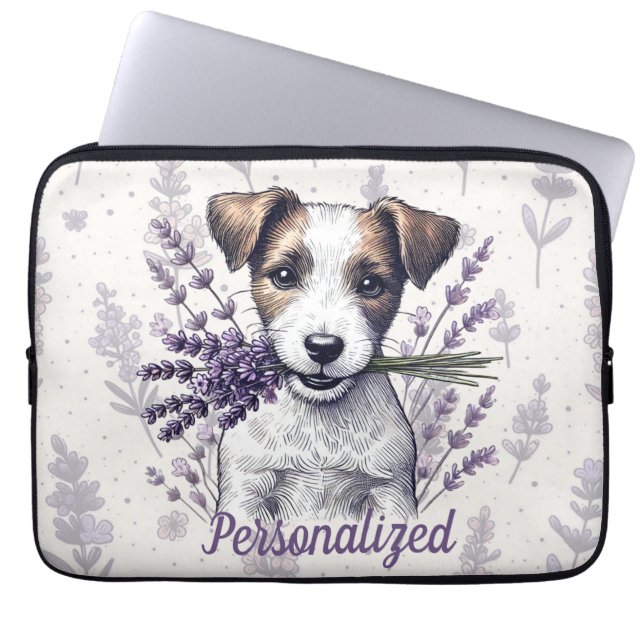 Lavender Terrier Love Laptop Sleeve (Front)