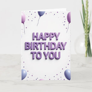 Lavender Text Birthday Card