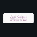 Lavender Text Wedding Return Address Label<br><div class="desc">Elegant lavender text return address label.</div>