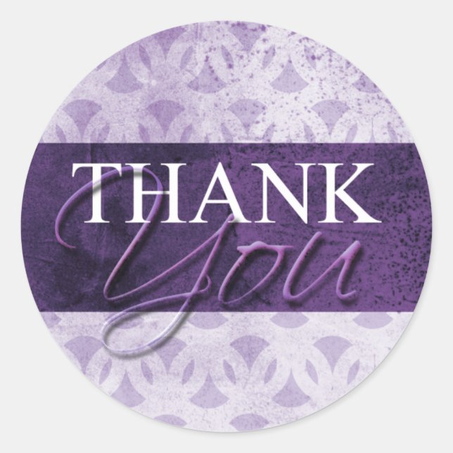 Lavender Thank You Envelope Label Seal Stickers (Front)