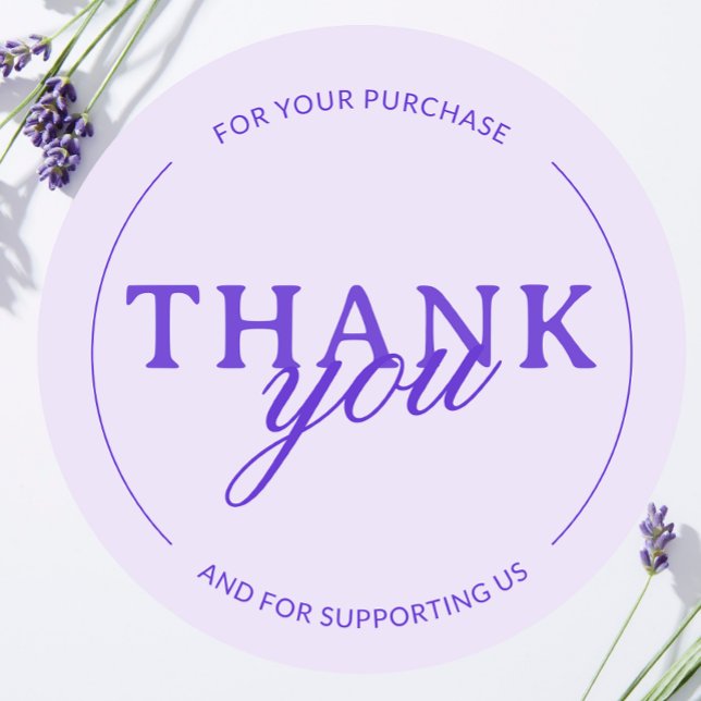 Lavender Thank you Feminine Minimalist Sticker (Creator Uploaded)