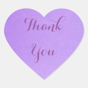 Lavender Thank You Heart Sticker
