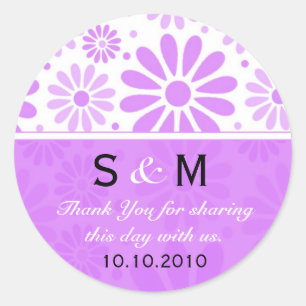 Lavender Thank You Monogram Wedding Favour Labels
