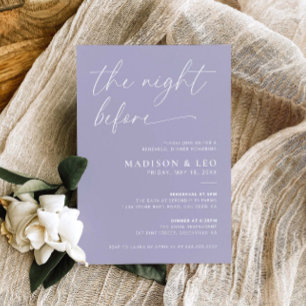 Lavender The Night Before Rehearsal Dinner Invitation