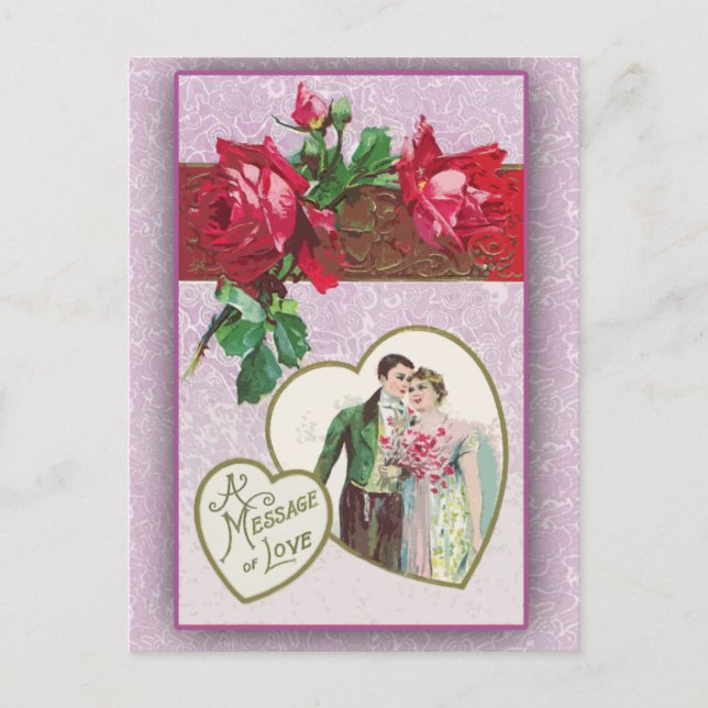 Lavender Themed Victorian Valentine Cards (Front)