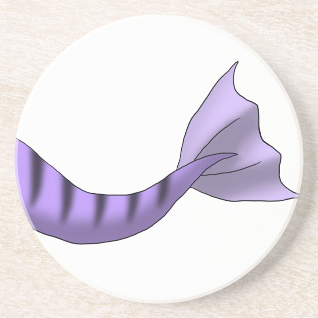 Lavender Tiger Mermaid Tail Coaster (Front)