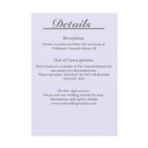 Lavender Timeless Elegance detail enclosure card