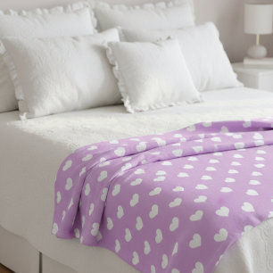 Lavender Tiny Hearts Fleece Blanket