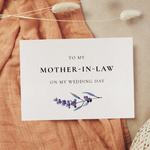 Lavender To My Mother in Law Wedding Day Card