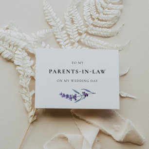 Lavender To My Parents in Law Wedding Day Card