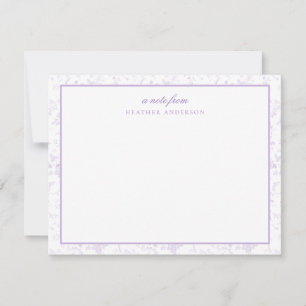 Lavender Toile Floral Personalised Stationery Card