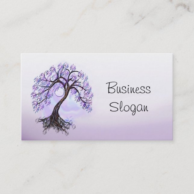 Lavender Tree of Life Connect with Your Customer Business Card (Front)