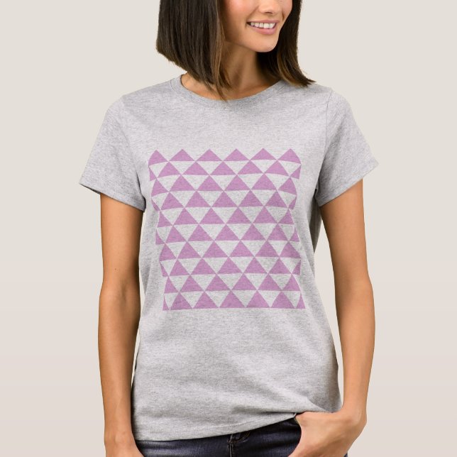 Lavender Triangle Pattern - Simple, Modern Design T-Shirt (Front)