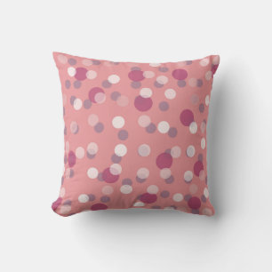 Lavender, Tulip Pink and Rose Polka Dots Cushion