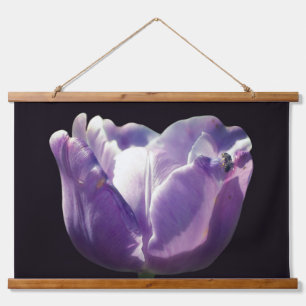 Lavender Tulip With Tiny Bee Close Up Hanging Tapestry