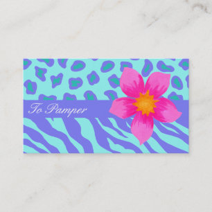 Lavender & Turquoise Zebra & Leopard Skin Stylish Business Card