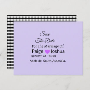 Lavender Twist Modern Typography Wedding  Announcement