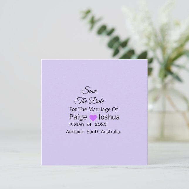 Lavender Twist Modern Typography Wedding  Holiday Card (Standing Front)