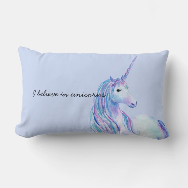 Lavender Unicorn Lumbar Cushion (Front)