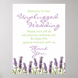 Lavender Unplugged Wedding Sign