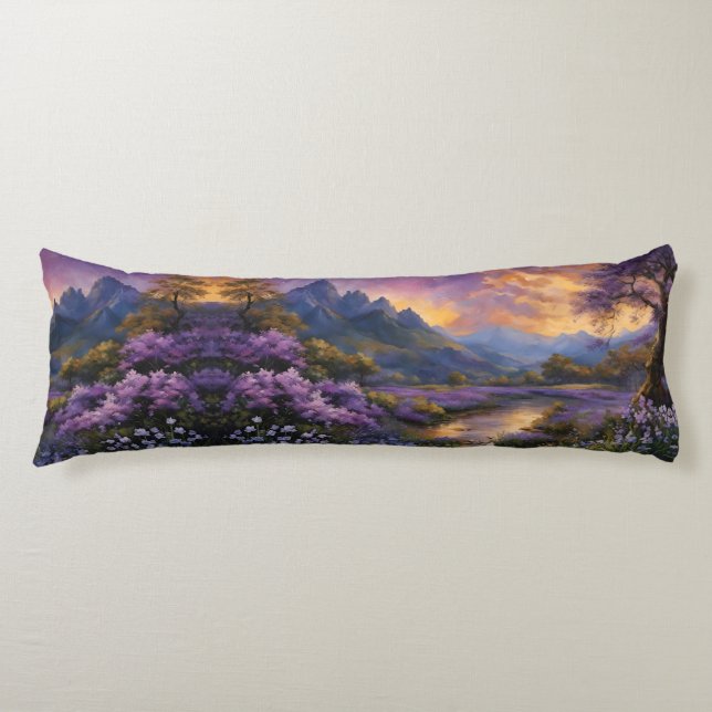 Lavender Valley at Dawn  Body Cushion (Front)