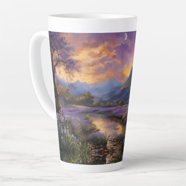 Lavender Valley at Dawn  Latte Mug (Left Angle)