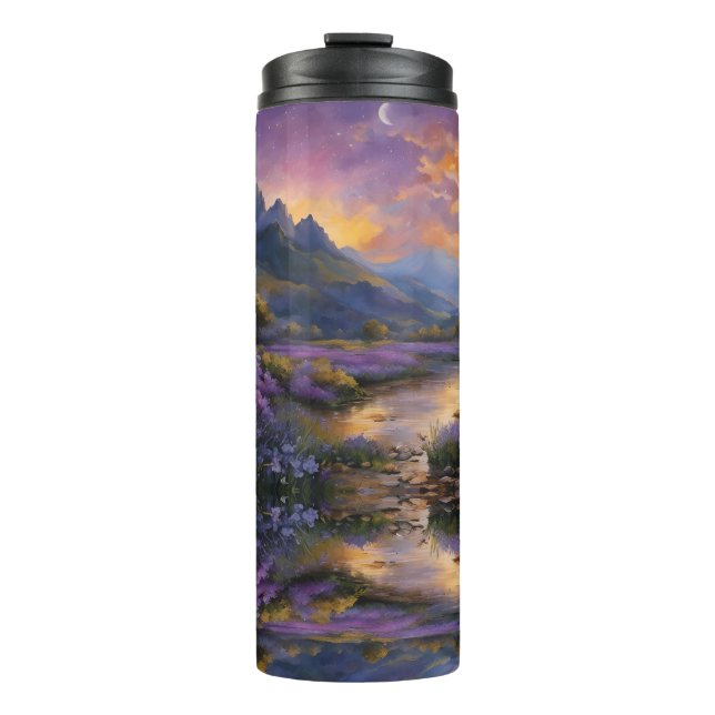Lavender Valley at Dawn  Thermal Tumbler (Front)