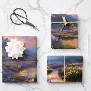 Lavender Valley at Dawn  Wrapping Paper Sheet