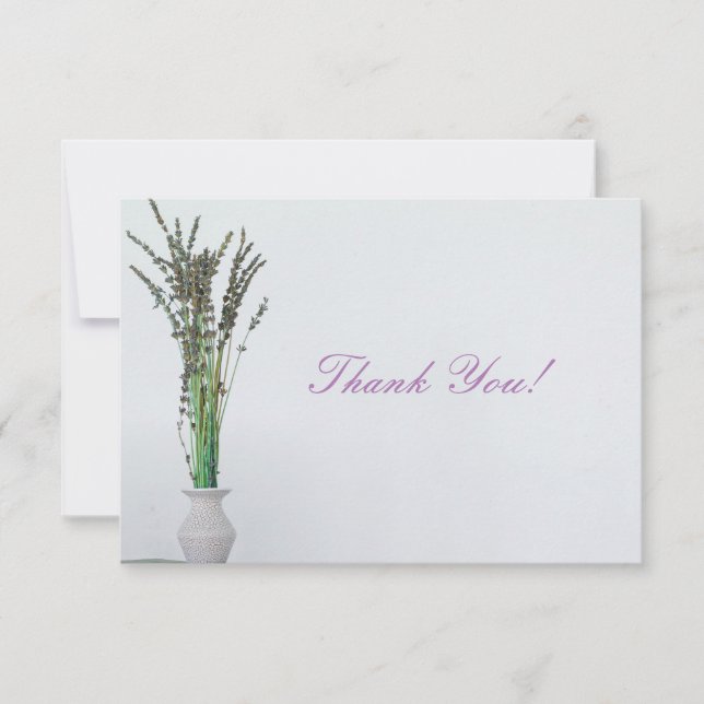 Lavender Vase Minimalism Thank You Flat Card (Front)
