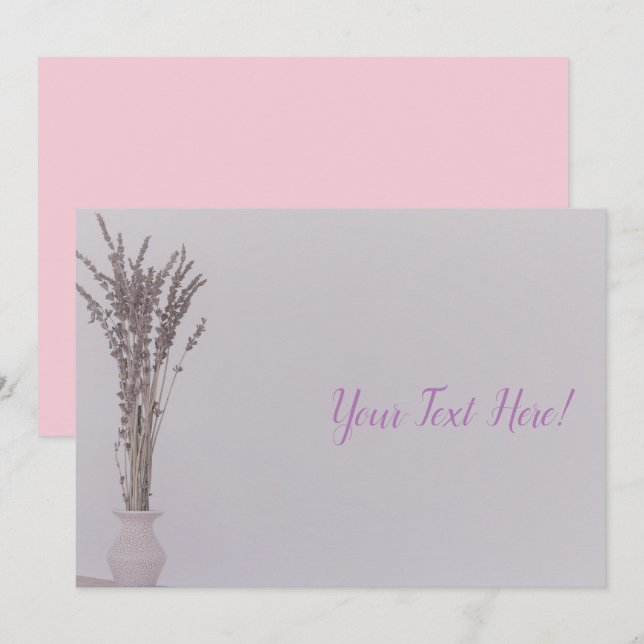 Lavender Vase Minimalistic All Purpose Invitation (Front/Back)