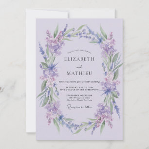 Lavender Verdant Flourish Wedding Invitation