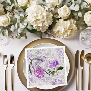 Lavender Victorian Ephemera Floral Country Chic Napkin