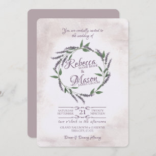 Lavender Vine Ring Wedding Invitation
