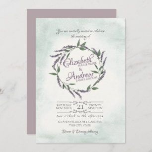 Lavender Vine Ring Wedding Invitation