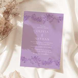 Lavender Vintage Floral Wedding Invitation
