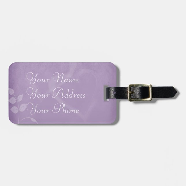 Lavender Vintage Luggage Tag (Front Horizontal)