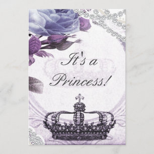 Lavender Vintage Princess Baby Shower Invitation