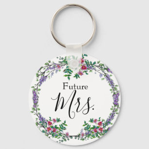Lavender, vintage Roses, Eucalyptus ,Future Mrs. Key Ring