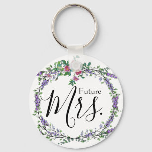 Lavender, vintage Roses, Eucalyptus, Future Mrs. Key Ring