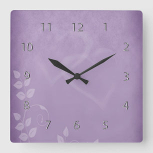 Lavender Vintage Square Wall Clock