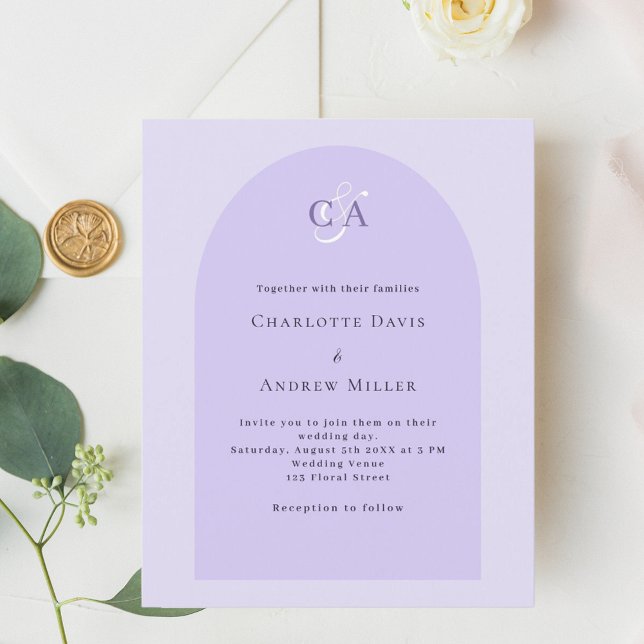 Lavender violet arch monogram budget wedding (Creator Uploaded)