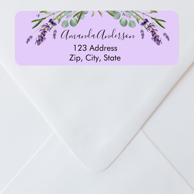 Lavender violet eucalyptus greenery return address (Creator Uploaded)
