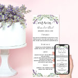 Lavender violet eucalyptus wedding menu card<br><div class="desc">An elegant,  menu card. Personalise and add your names,  date,  and the menu. Decorated with lavender florals,  flowers and eucalyptus greenery.</div>