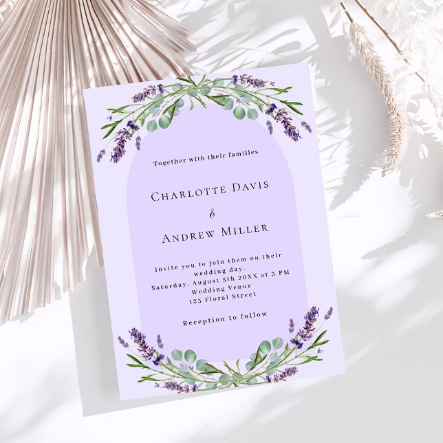 Lavender violet floral arch wedding invitation (Creator Uploaded)
