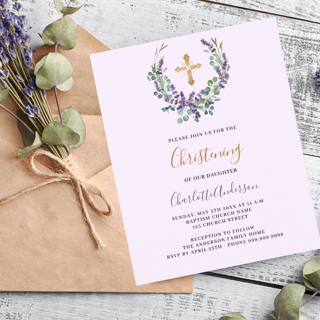 Lavender violet floral girl budget Christening (Creator Uploaded)