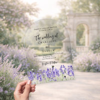 Lavender violet florals arch clear wedding