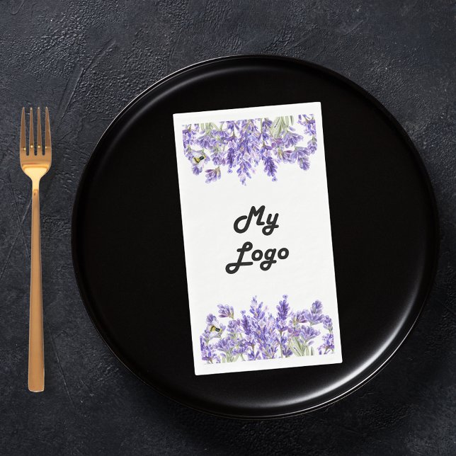 Lavender violet florals business logo napkin (Creator Uploaded)