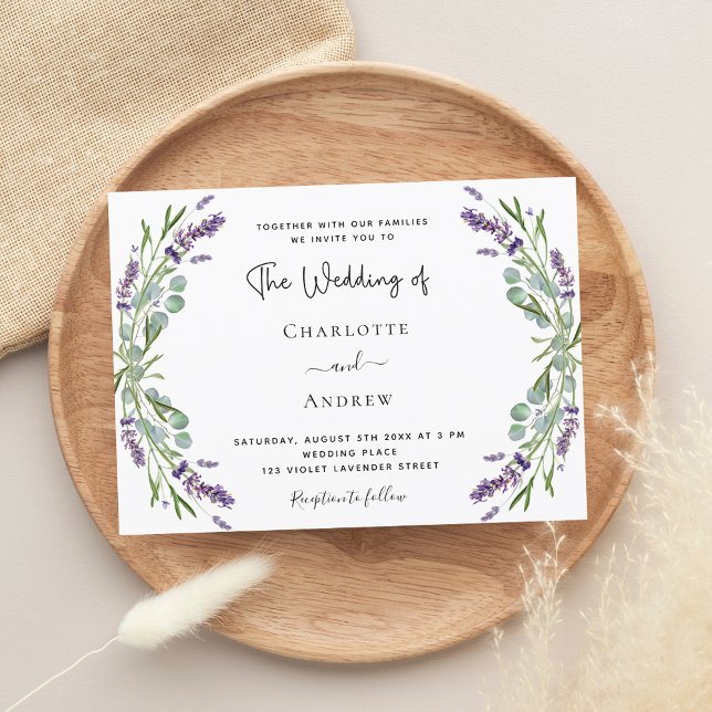 Lavender violet florals greenery luxury wedding  invitation (Creator Uploaded)