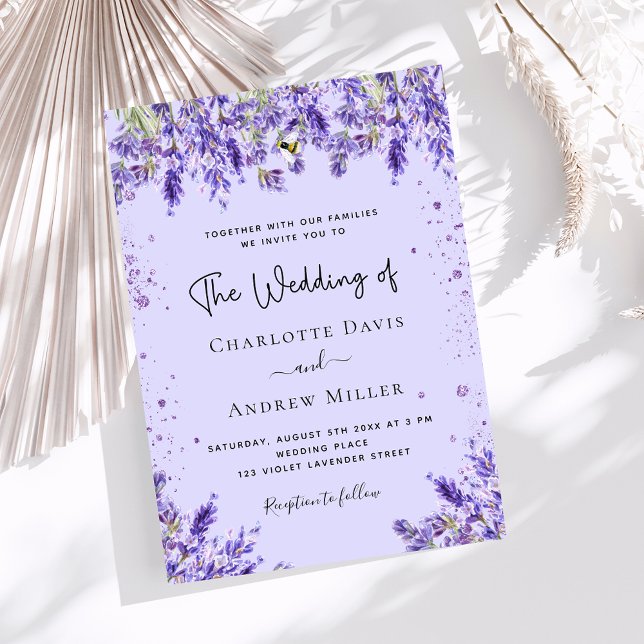 Lavender violet florals luxury wedding invitation (Creator Uploaded)
